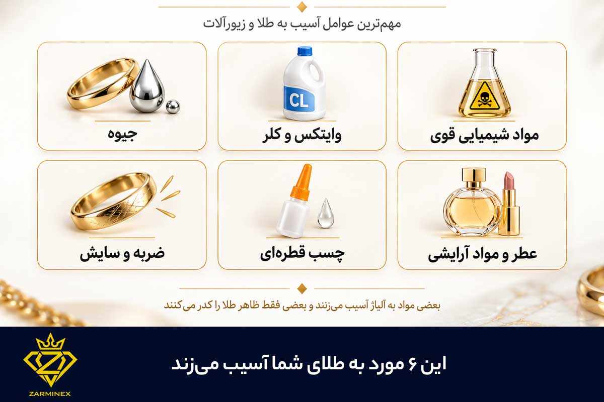 این ۶ مورد به طلای شما آسیب می‌زند