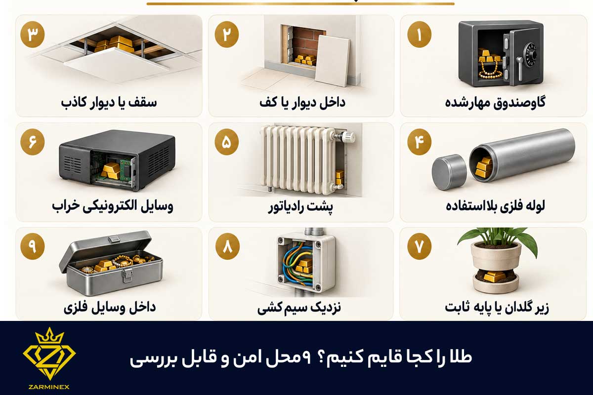 طلا را کجا قایم کنیم؟ ۹محل امن و قابل بررسی