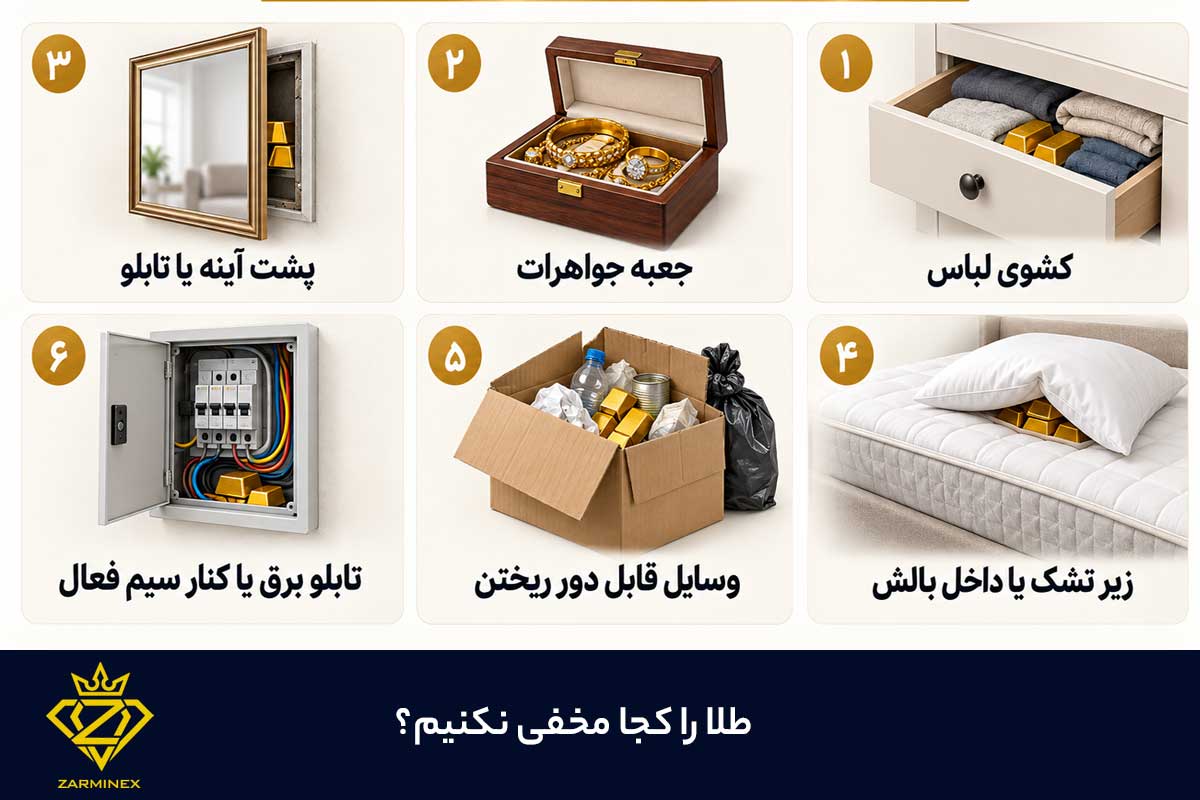 طلا را کجا مخفی نکنیم؟