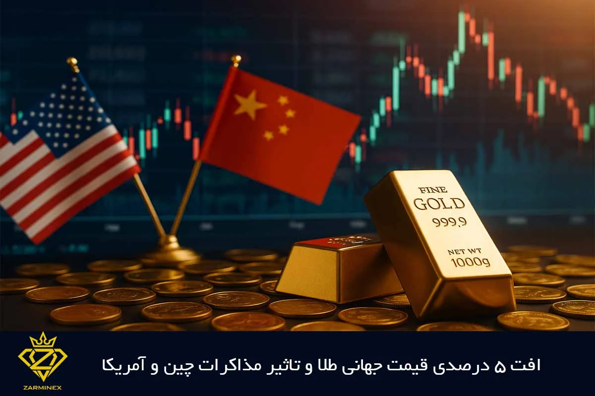 افت 5 درصدی قیمت انس طلا در حاشیه مذاکرات آمریکا و چین