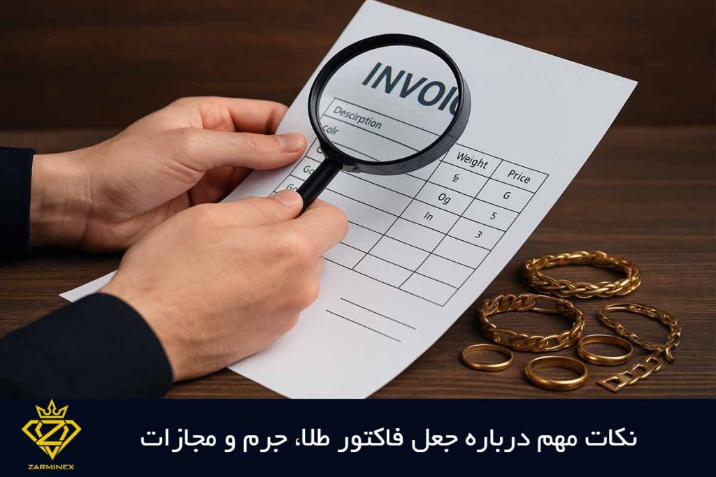 جعل فاکتور طلا و نکات مهم