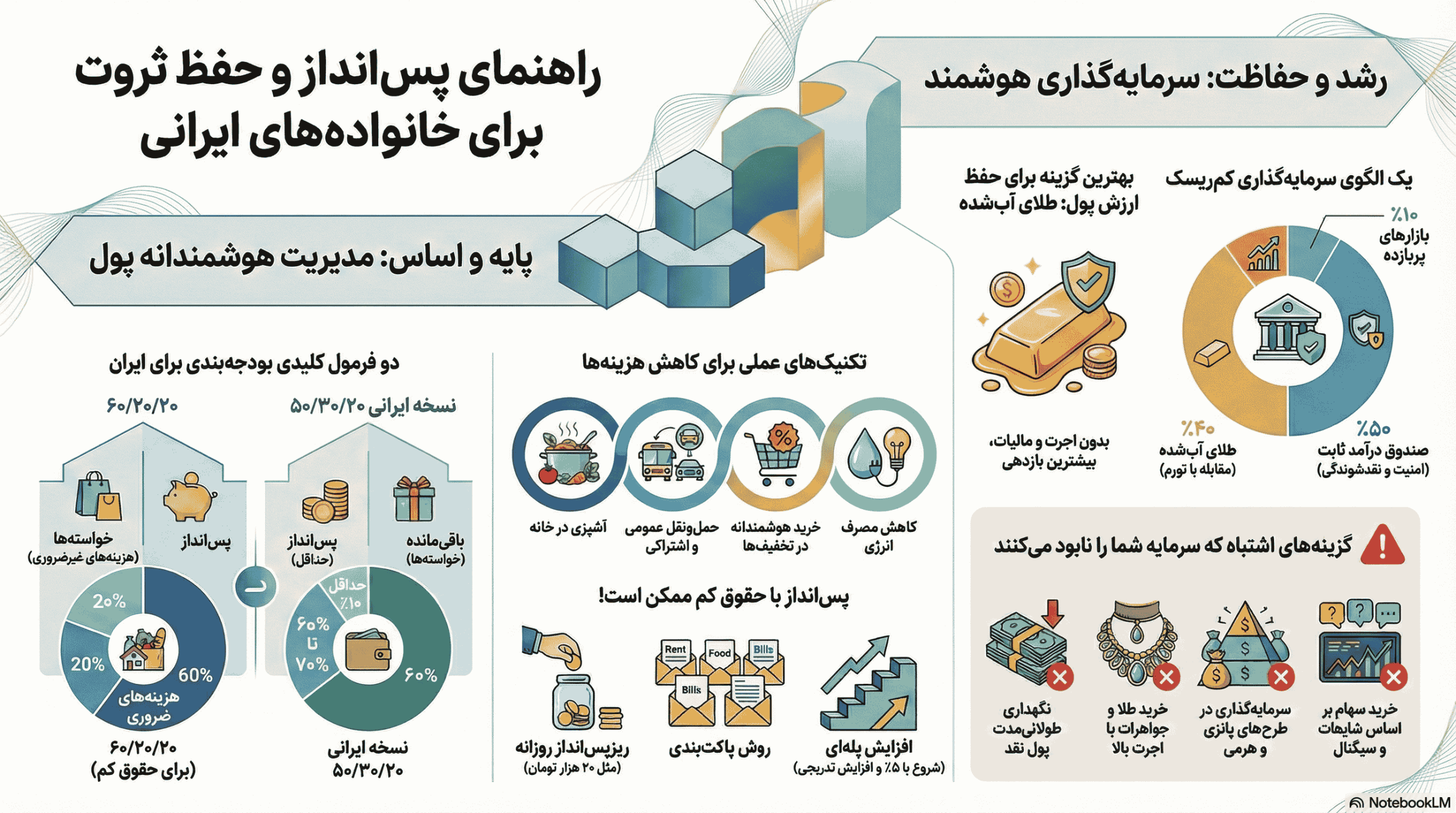 اینفو گرافی راهنمای پس انداز ماهانه 